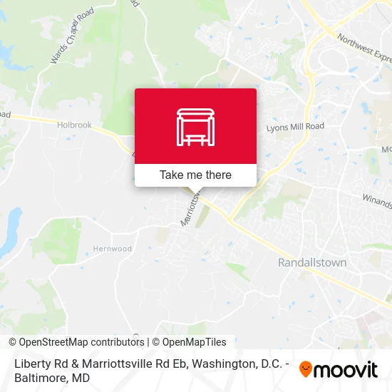 Liberty Rd & Marriottsville Rd Eb map