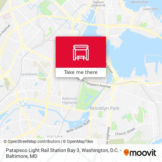 Mapa de Patapsco Light Rail Station Bay 3