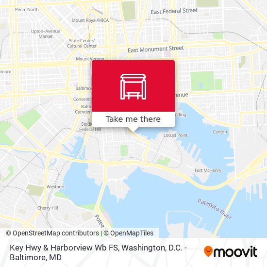 Key Hwy & Harborview Wb FS map