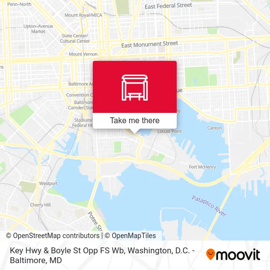 Key Hwy & Boyle St Opp FS Wb map