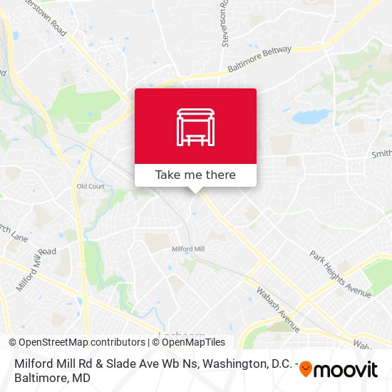 Mapa de Milford Mill Rd & Slade Ave Wb Ns