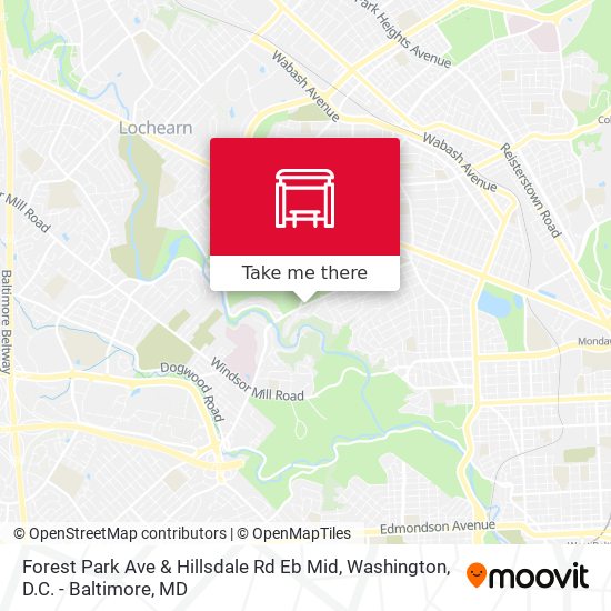 Forest Park Ave & Hillsdale Rd Eb Mid map