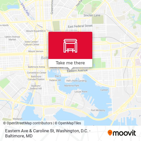 Eastern Ave & Caroline St map