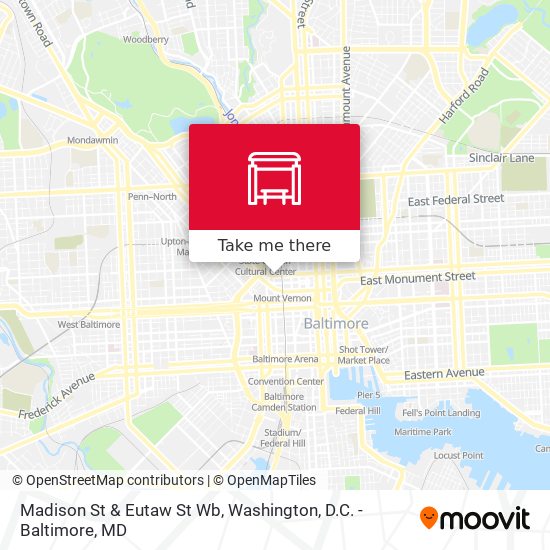 Madison St & Eutaw St Wb map