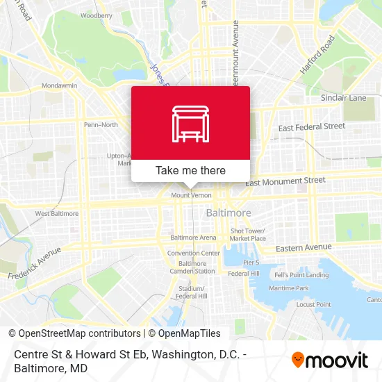 Centre St & Howard St Eb map