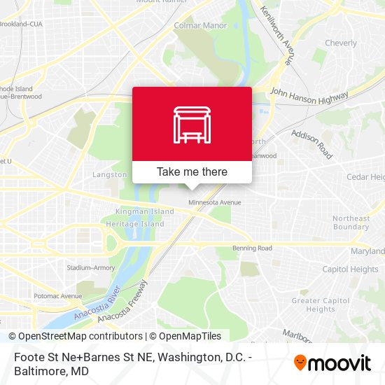 Foote St Ne+Barnes St NE map