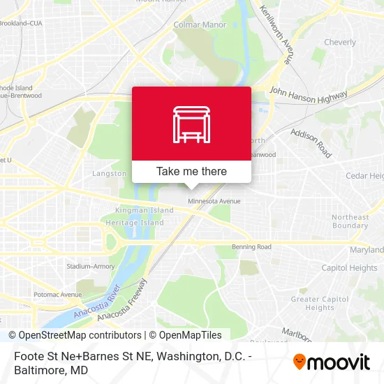 Foote St Ne+Barnes St NE map