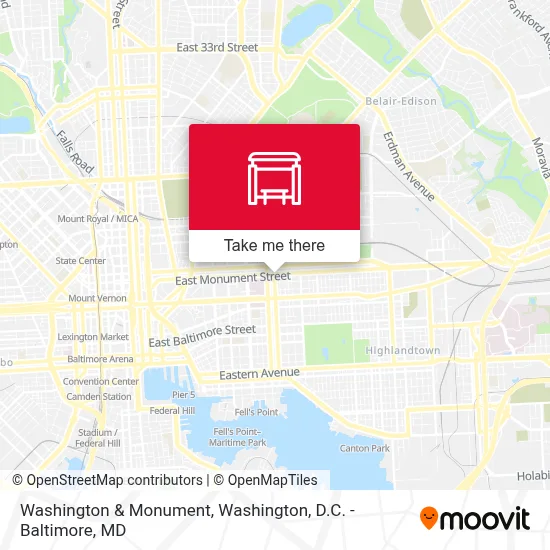 Washington & Monument map
