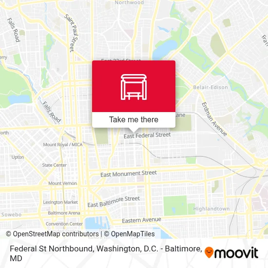 Federal St Northbound map