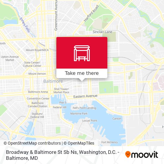 Mapa de Broadway & Baltimore St Sb Ns
