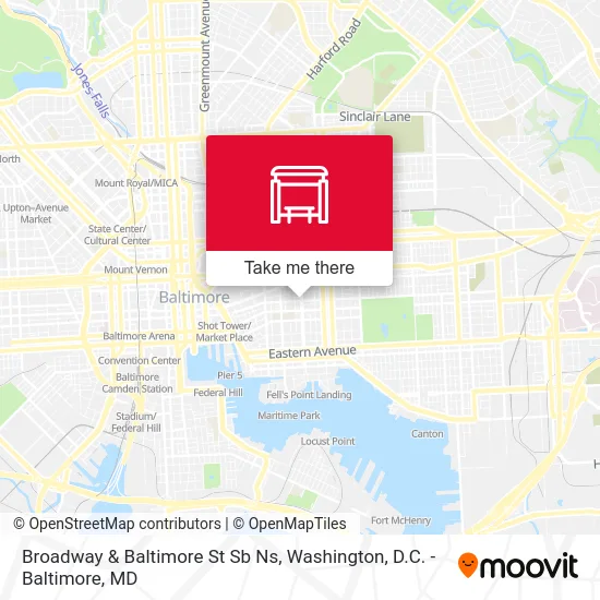 Broadway & Baltimore St Sb Ns map