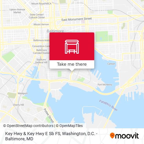 Key Hwy & Key Hwy E Sb FS map