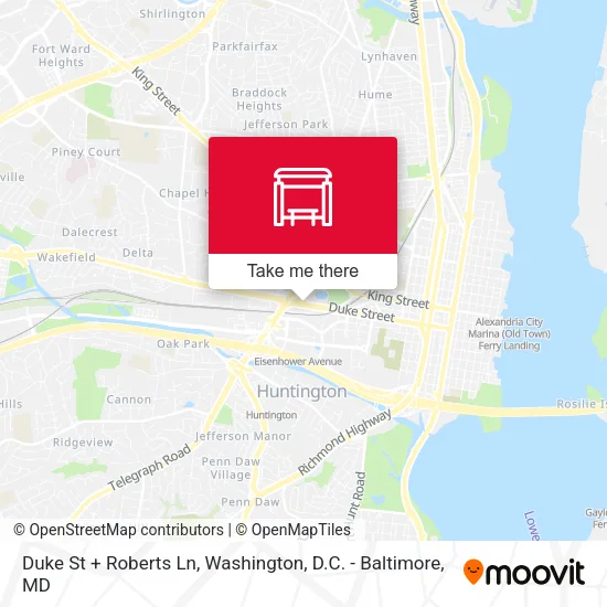 Duke St + Roberts Ln map