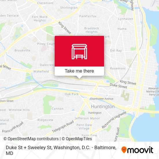 Duke St + Sweeley St map