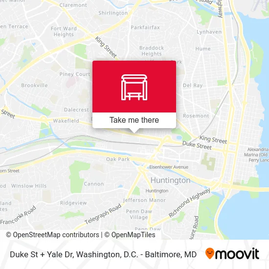 Duke St + Yale Dr map