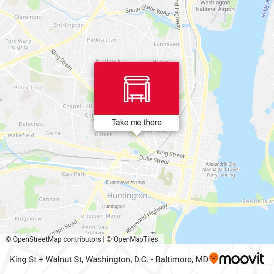 King St + Walnut St map