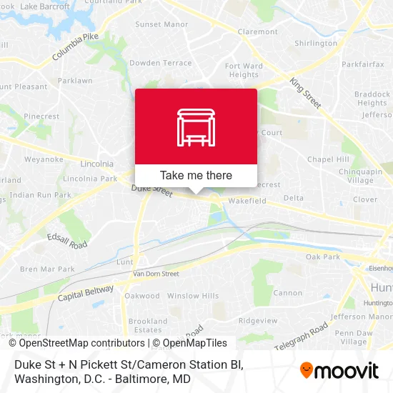 Duke St + N Pickett St / Cameron Station Bl map