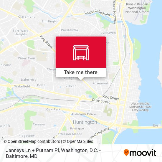 Janneys Ln + Putnam Pl map