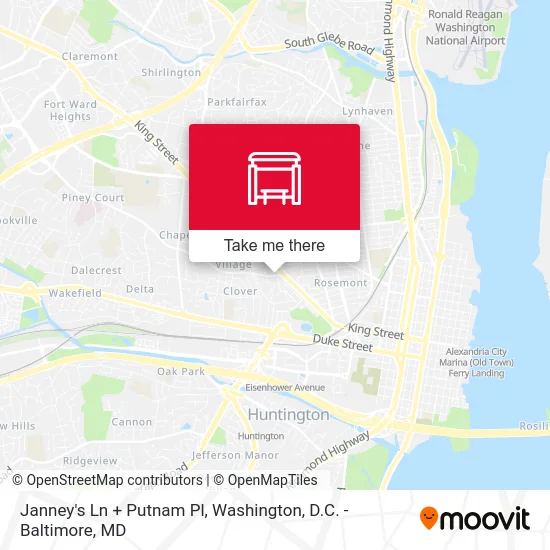 Janney's Ln + Putnam Pl map