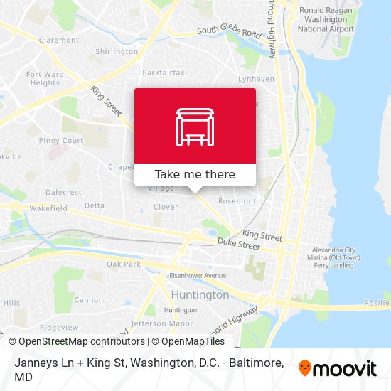 Janneys Ln + King St map