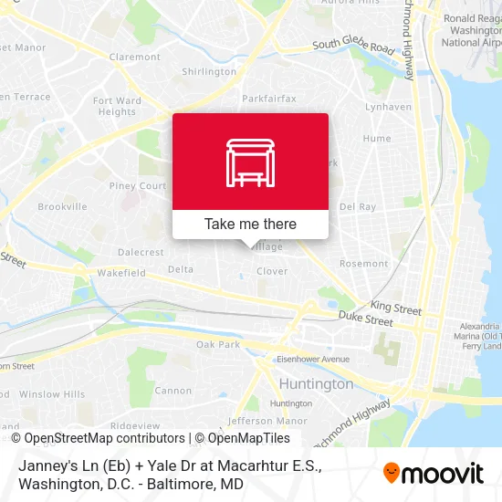 Mapa de Janney's Ln (Eb) + Yale Dr at Macarhtur E.S.