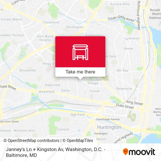 Janney's Ln + Kingston Av map