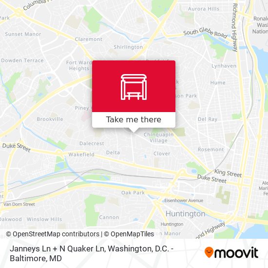 Janneys Ln + N Quaker Ln map