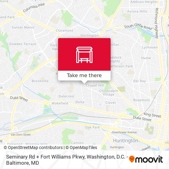 Seminary Rd + Fort Williams Pkwy map