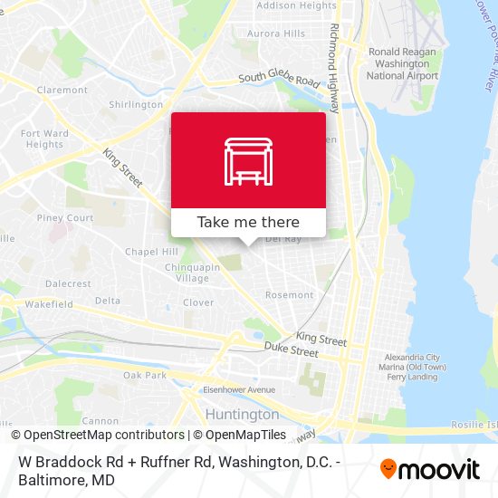 W Braddock Rd + Ruffner Rd map