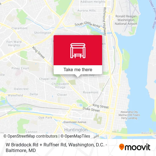 W Braddock Rd + Ruffner Rd map