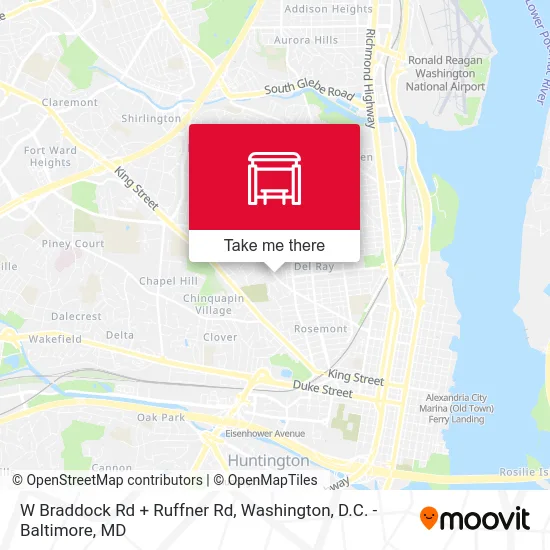 W Braddock Rd + Ruffner Rd map