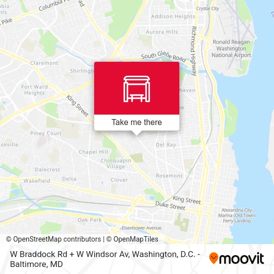 Mapa de W Braddock Rd + W Windsor Av