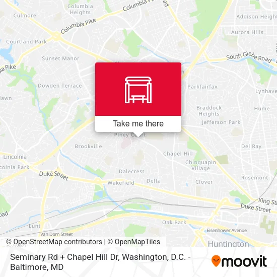 Seminary Rd + Chapel Hill Dr map