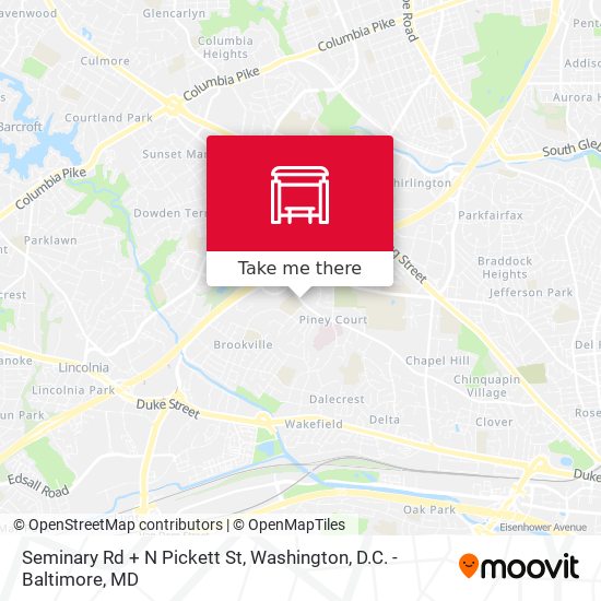 Seminary Rd + N Pickett St map
