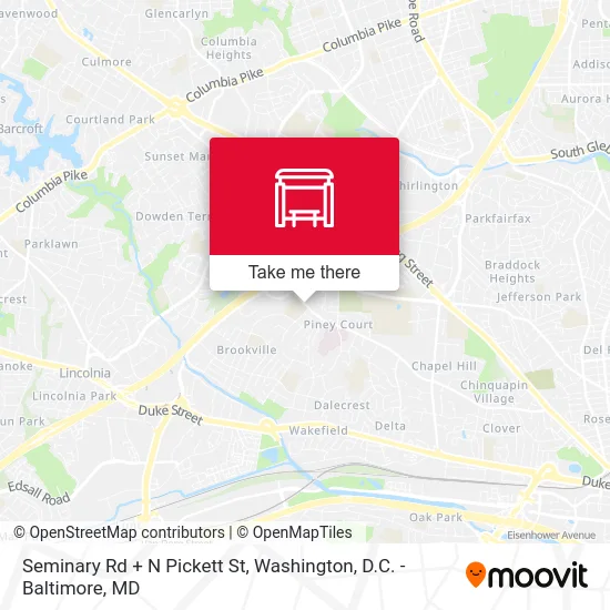 Seminary Rd + N Pickett St map