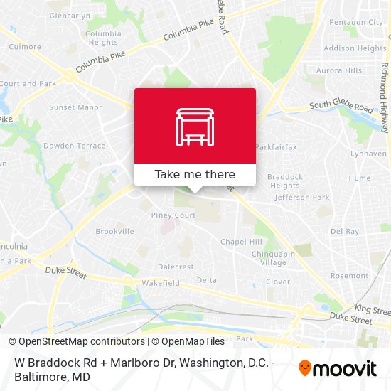 W Braddock Rd + Marlboro Dr map