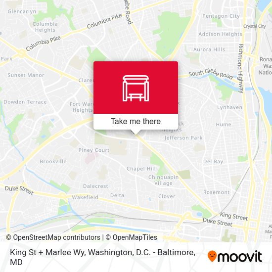 King St + Marlee Wy map