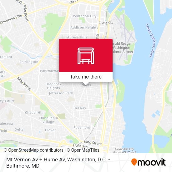 Mt Vernon Av + Hume Av map