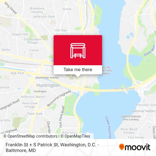 Franklin St + S Patrick St map