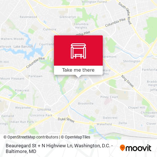 Mapa de Beauregard St + N Highview Ln