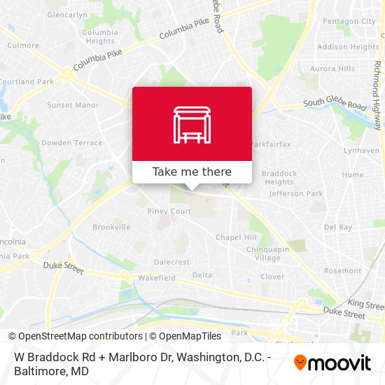 Mapa de W Braddock Rd + Marlboro Dr