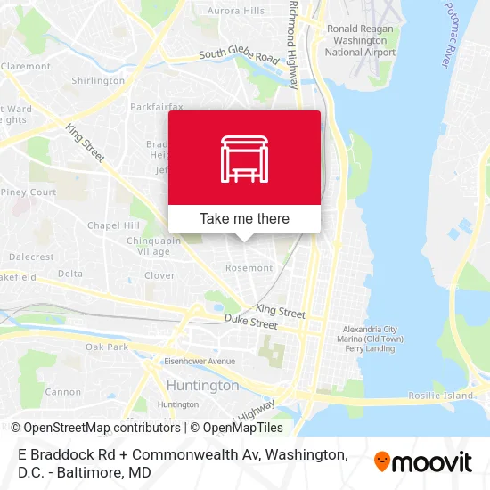 Mapa de E Braddock Rd + Commonwealth Av