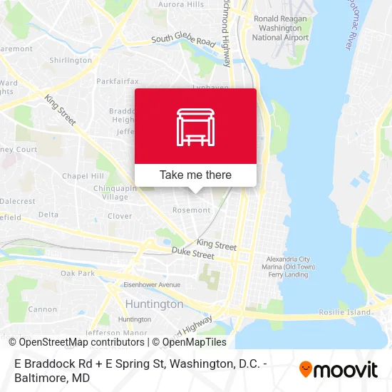 Mapa de E Braddock Rd + E Spring St