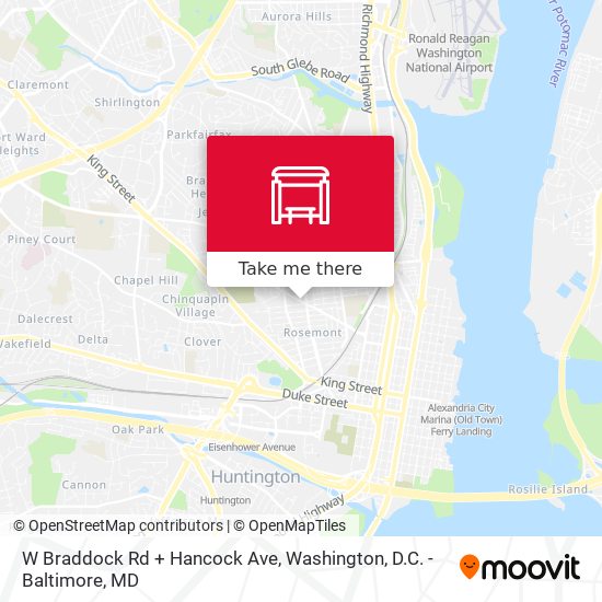 W Braddock Rd + Hancock Ave map