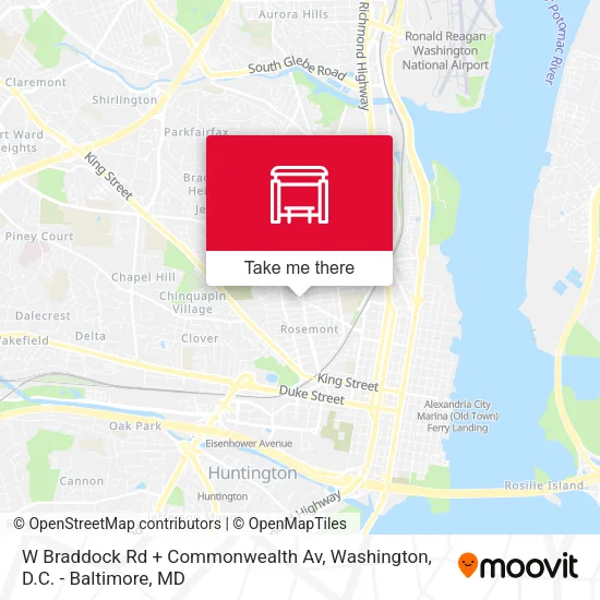 W Braddock Rd + Commonwealth Av map