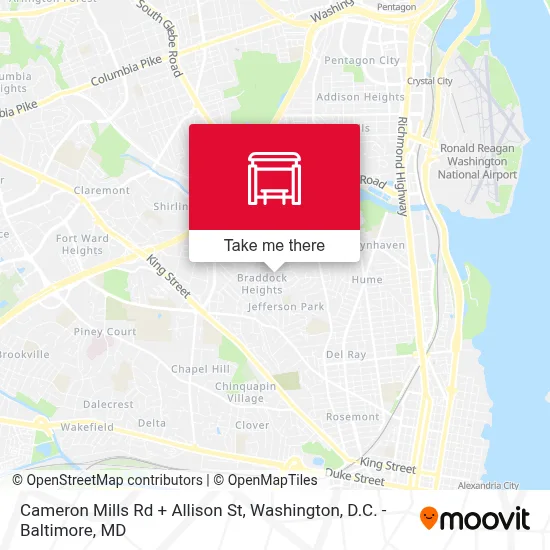 Cameron Mills Rd + Allison St map