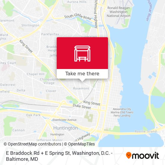 E Braddock Rd + E Spring St map