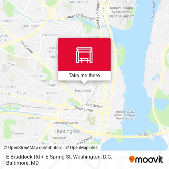 Mapa de E Braddock Rd + E Spring St