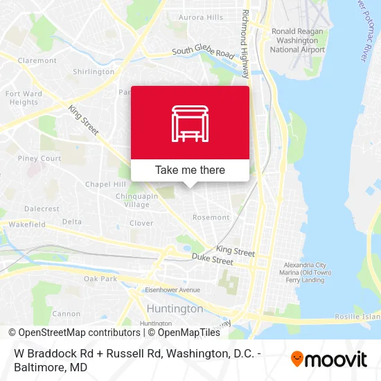 Mapa de W Braddock Rd + Russell Rd