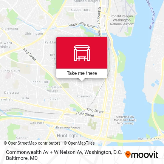 Commonwealth Av + W Nelson Av map